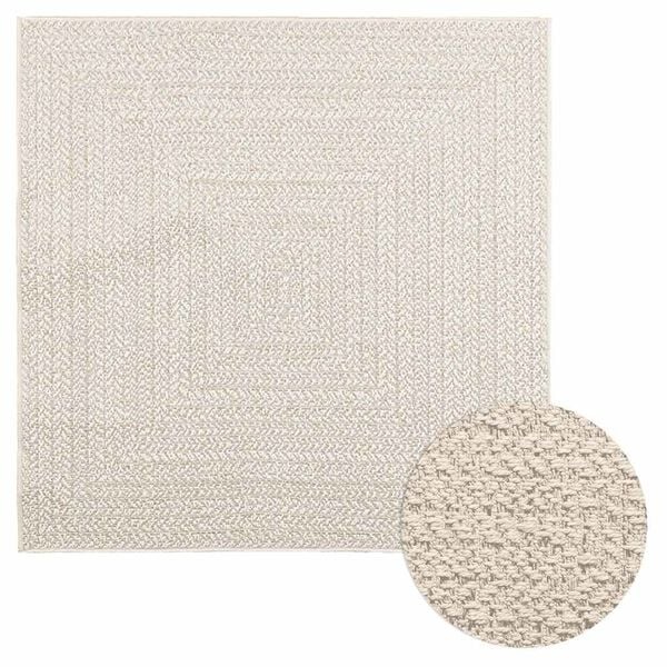 Vidaxl Outdoor-Teppich ZIZUR 120x120 cm Creme Jute-Optik - 32% Rabatt