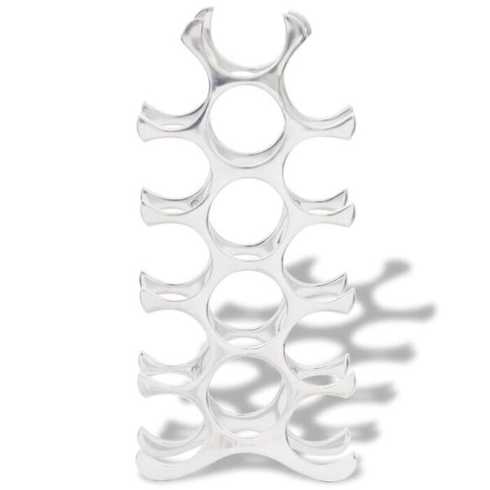 Vidaxl Weinregal für 15 Flaschen, Aluminium, silberfarben, 33% Rabatt