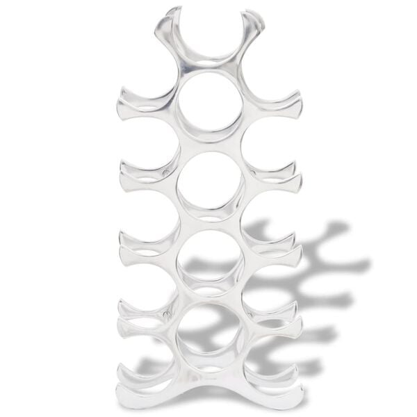 Vidaxl Weinregal für 15 Flaschen, Aluminium, silberfarben, 33% Rabatt