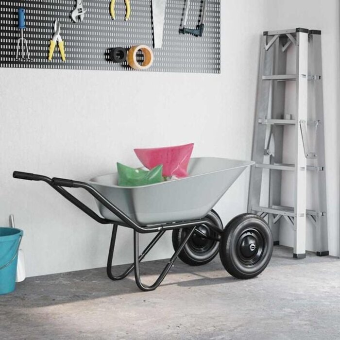 Vidaxl Schubkarrenmulde aus Stahl 88 x 60 x 32 cm Silber - 34% Rabatt