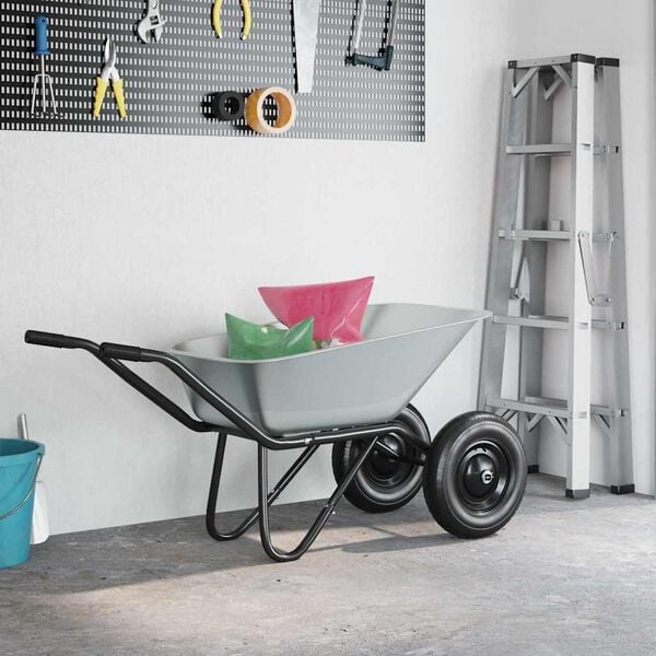 Vidaxl Schubkarrenmulde aus Stahl 88 x 60 x 32 cm Silber - 34% Rabatt