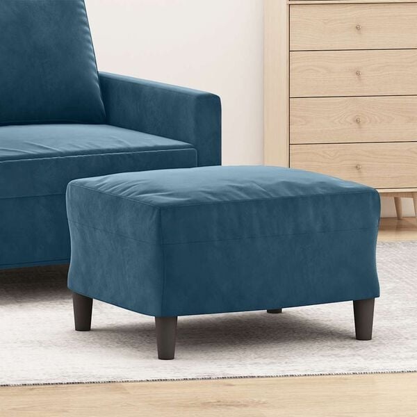 Vidaxl Polsterhocker aus blauem Samt - 60x50x41 cm - 33% Rabatt