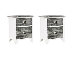 Vidaxl Nachtschrank-Set 2-tlg. Grau/Weiß, 38x28x45 cm - 39% Rabatt