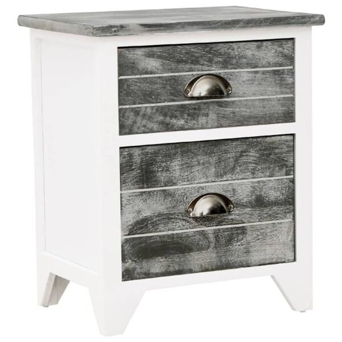Vidaxl Nachtschrank-Set, Grau und Weiß, 38 x 28 x 45 cm - 33% Rabatt