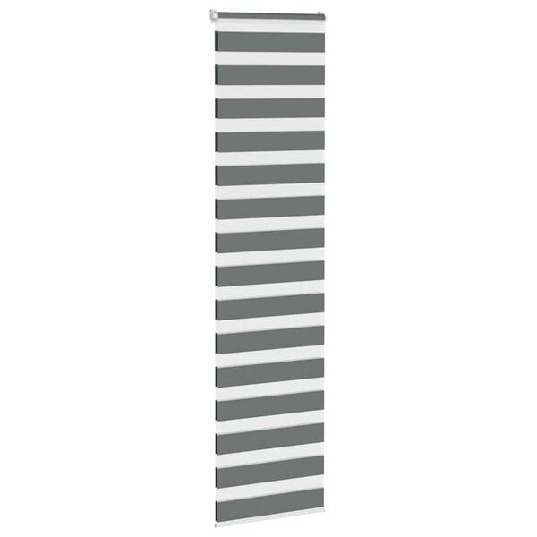Vidaxl Doppelrollo 65x200 cm Dunkelgrau - 30% Rabatt - Zebrarollo ohne Bohren