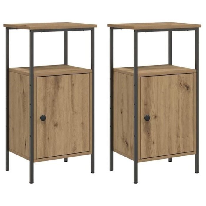 Vidaxl 2er Set Nachtschränke Artisan-Eiche 41x31x80 cm - 34% Rabatt
