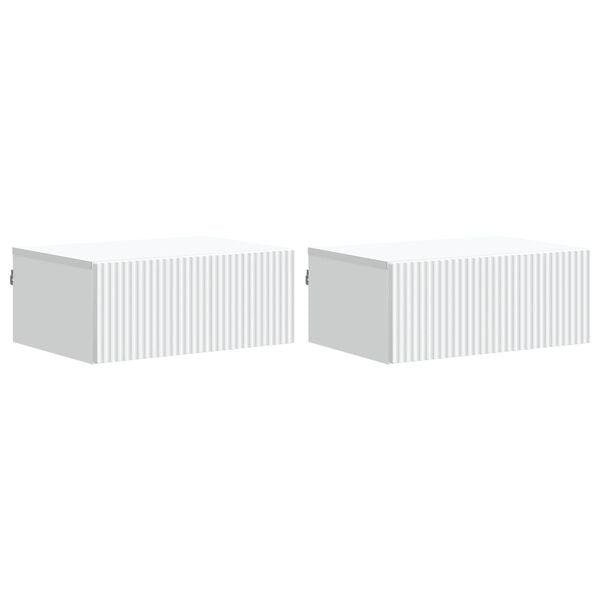 Vidaxl Wand-Nachtschrank Set 2er-Set Weiß 49x34,5x20cm Holzwerkstoff - 34% Rabatt