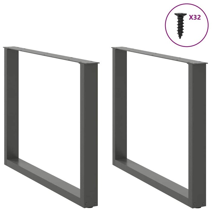 Vidaxl U-förmige Tischbeine 2er-Set 100x73 cm Anthrazit - 34% Rabatt