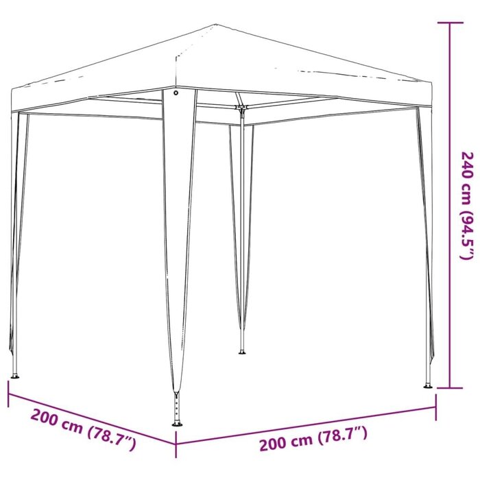 Vidaxl Profi-Partyzelt 2x2 m Anthrazit - 33% Rabatt