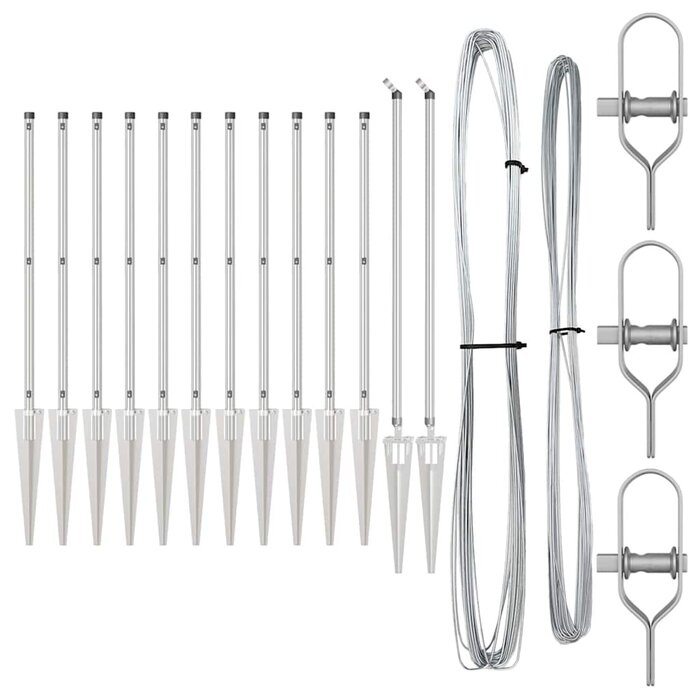 Vidaxl Zaunpfosten-Set 13-tlg. 60 cm verzinkter Stahl - 34% Rabatt