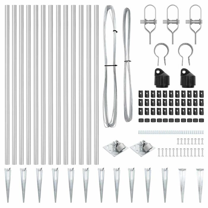 Vidaxl Zaunpfosten-Set 13-tlg. 60 cm verzinkter Stahl - 34% Rabatt
