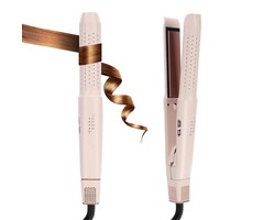 2-in-1 Glätteisen & Lockenstab Rosa - 44% Rabatt - Professionelles Styling-Tool