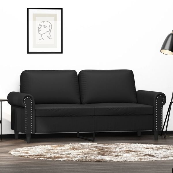 Vidaxl Modernes 2-Sitzer Sofa 140 cm in Schwarz - 35% Rabatt
