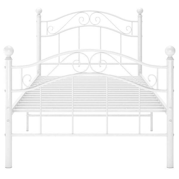 Vidaxl Weißes Metall-Einzelbett 100x200 cm - 34% Rabatt