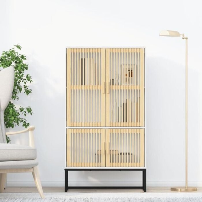 Vidaxl Hochschrank 70x35x125 cm in Weiß - Skandinavisches Design - 35% Rabatt