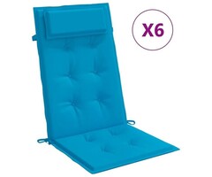Vidaxl 6er Set Stuhlkissen für Hochlehner, 120 x 50 cm, Hellblau - 33% Rabatt