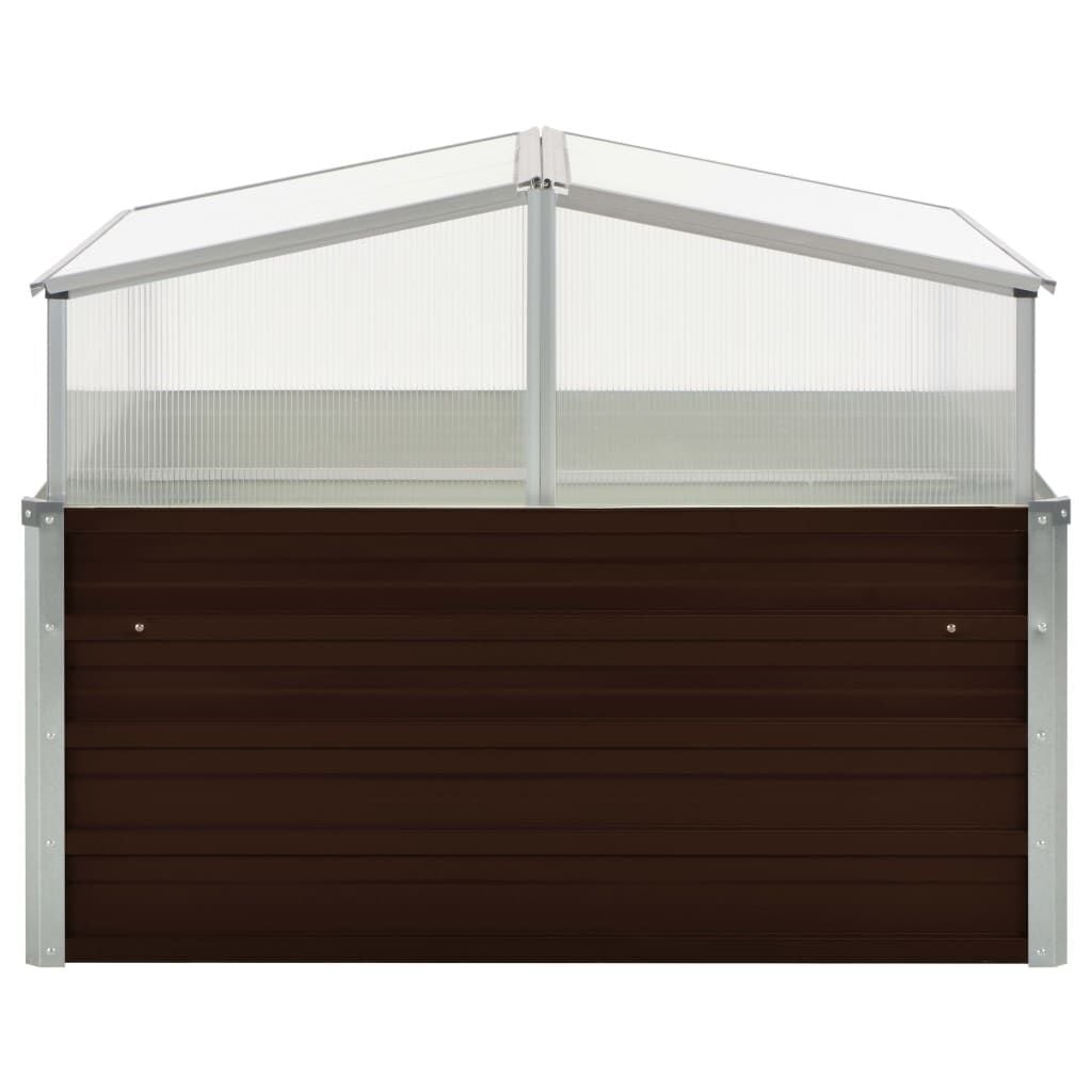 Vidaxl Frühbeet 100x100x85 cm, verzinkter Stahl, braun - 34% Rabatt