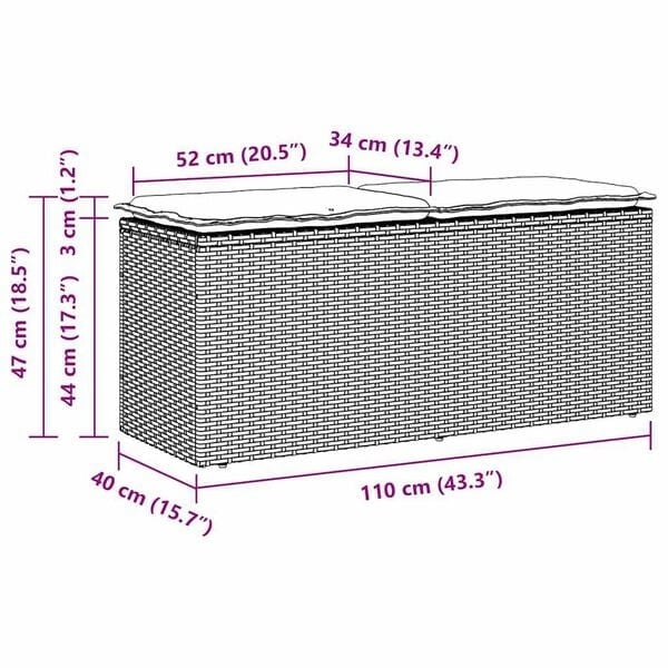 Vidaxl Gartenbank mit Kissen 110x40x44 cm Grau - 34% Rabatt auf Retoure