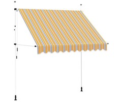 Vidaxl Manuelle Markise 250 cm - Gelb/Blau gestreift - 34% Rabatt