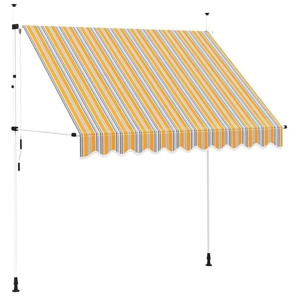 Vidaxl Manuelle Markise 250 cm - Gelb/Blau gestreift - 34% Rabatt