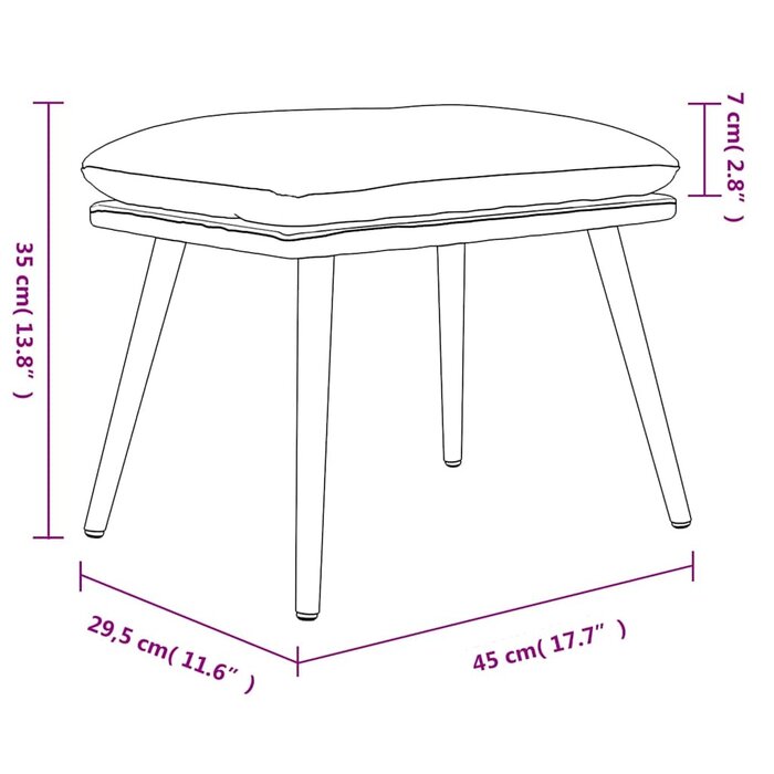 Vidaxl Fußhocker in Hellgrau 45x29,5x35 cm - 32% Rabatt