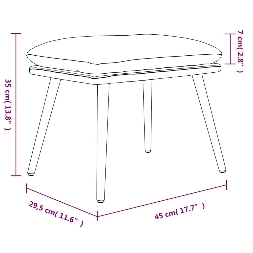 Vidaxl Fußhocker in Hellgrau 45x29,5x35 cm - 32% Rabatt
