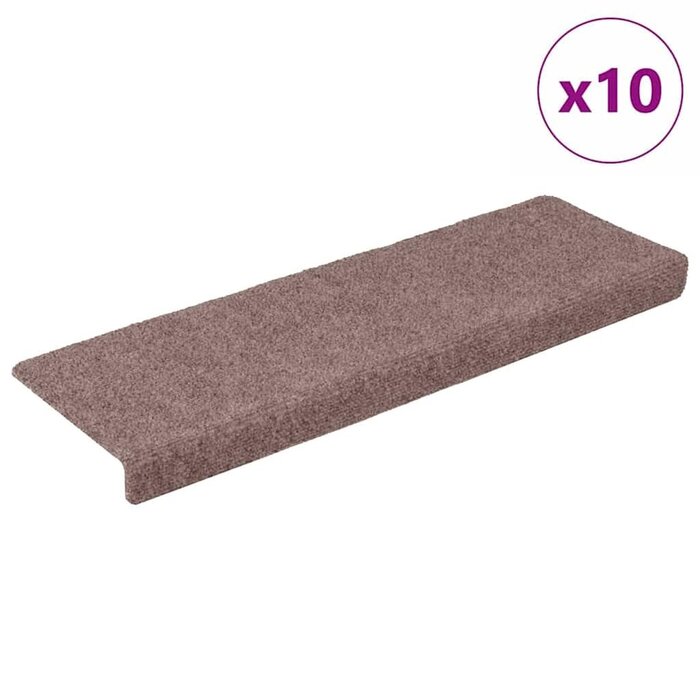 Vidaxl 10er Set Treppenmatten hellbraun 65x21x4 cm - 32% Rabatt