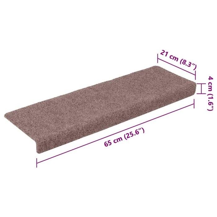 Vidaxl 10er Set Treppenmatten hellbraun 65x21x4 cm - 32% Rabatt