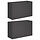 2er-Set Pflanzkübel Schwarz 80x30x50 cm aus Stahl - 34% Rabatt