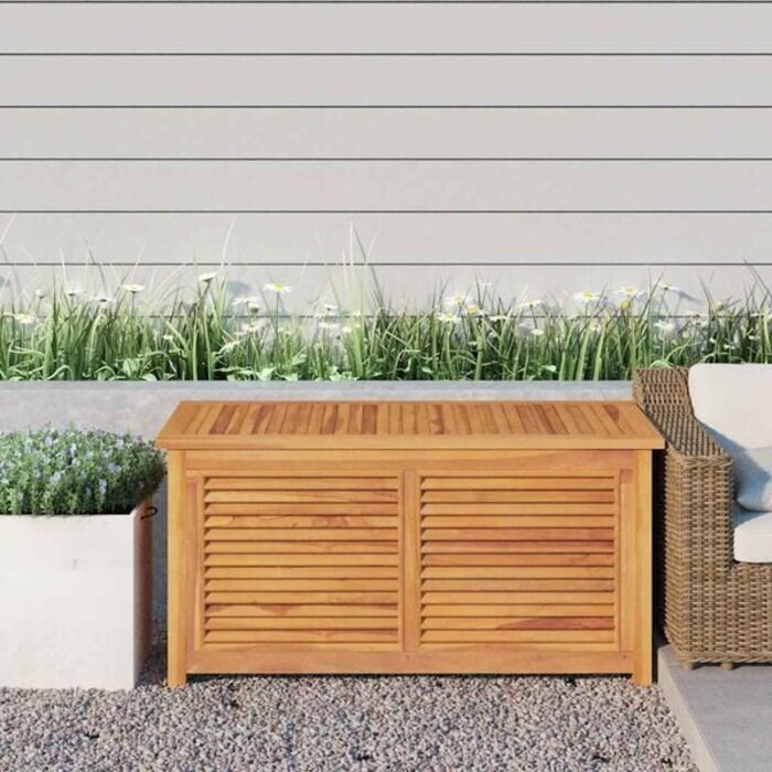 Vidaxl Gartenbox aus massivem Teakholz 114x50x58 cm - 35% Rabatt