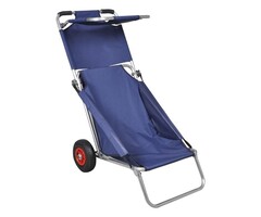 Vidaxl Faltbarer Strandtrolley & Stuhl - Blau - 80 kg Tragkraft - 40% Rabatt