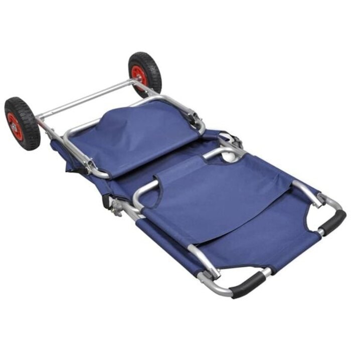 Vidaxl Faltbarer Strandtrolley mit 80 kg Tragkraft - Blau - 34% Rabatt
