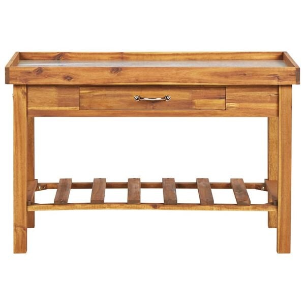 Vidaxl Pflanztisch aus Akazienholz mit Zinkplatte - 100x50x60 cm - 35% Rabatt