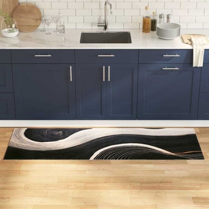 Vidaxl Küchenläufer in Schwarz 180x60cm, Samtoptik - 32% Rabatt