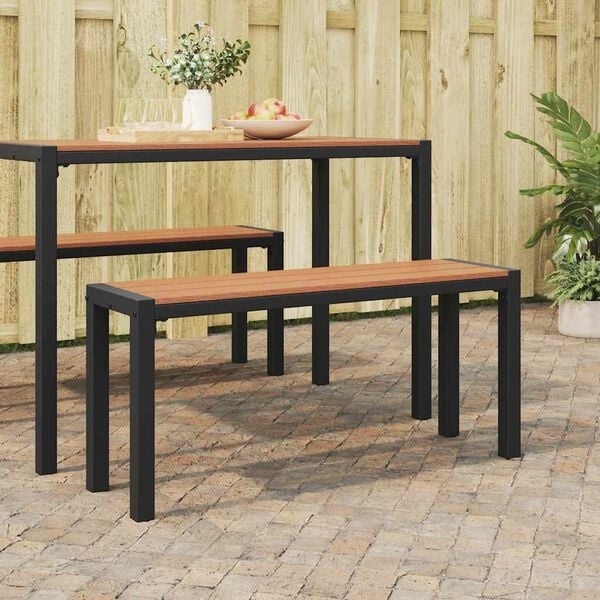 Vidaxl Moderne Stahl-Gartenbank 100cm, Braun - 35% Rabatt