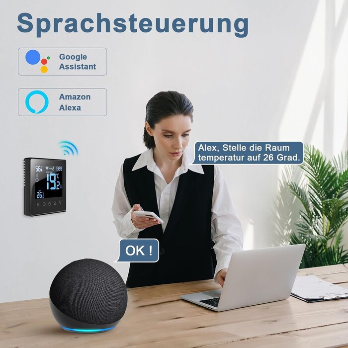 Smarter WLAN Thermostat Unterputz Schwarz - 31% Rabatt