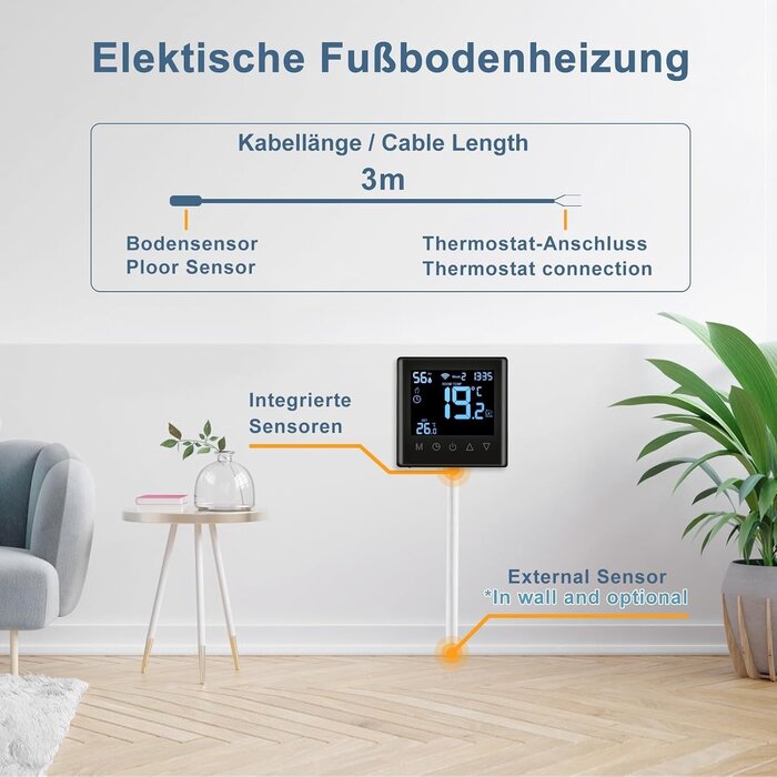 Smarter WLAN Thermostat Unterputz Schwarz - 31% Rabatt
