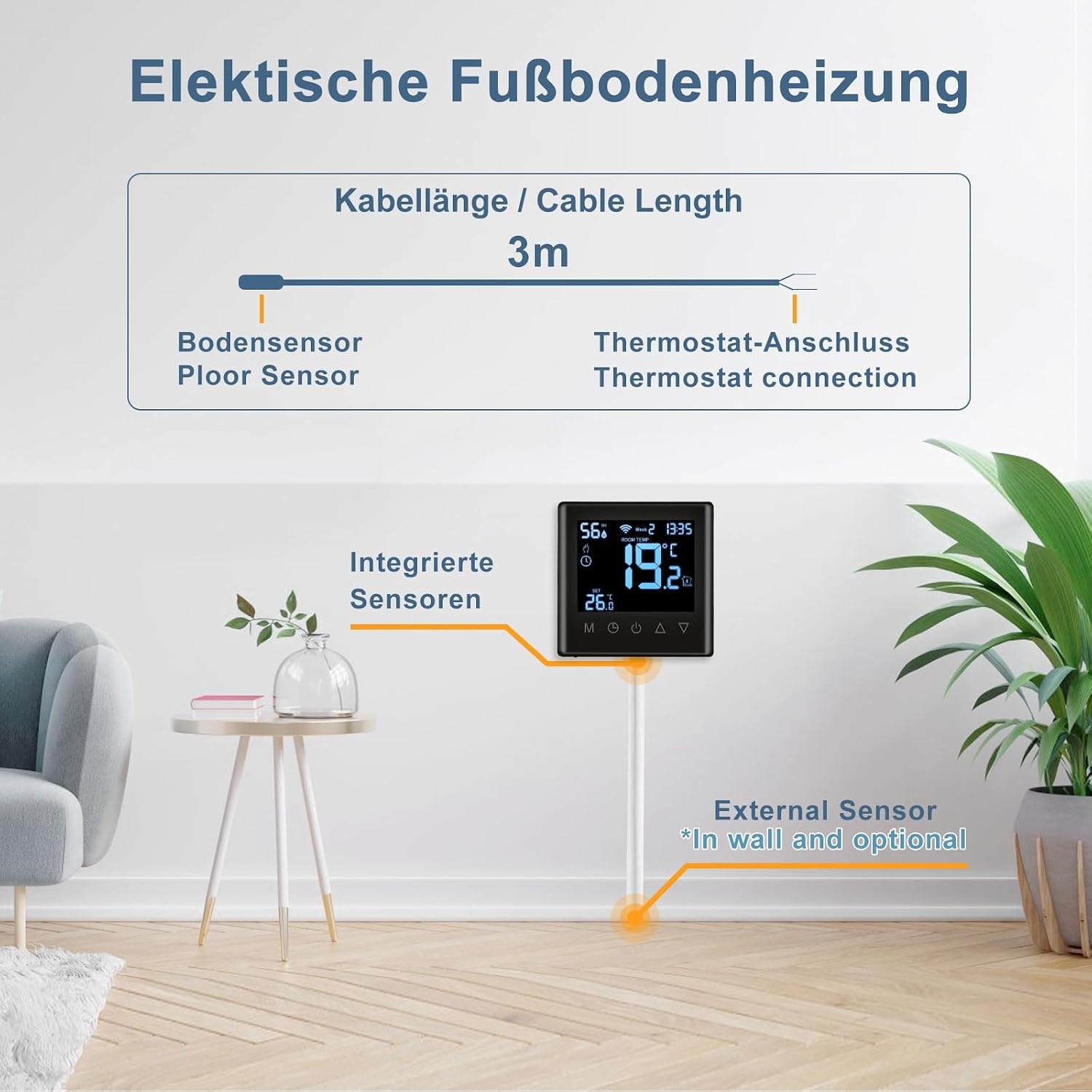 Smarter WLAN Thermostat Unterputz Schwarz - 31% Rabatt