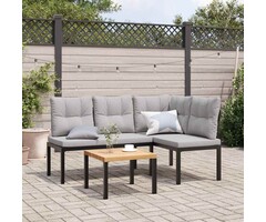Vidaxl Gartenbank Set 2-teilig Schwarz mit Kissen - 35% Rabatt