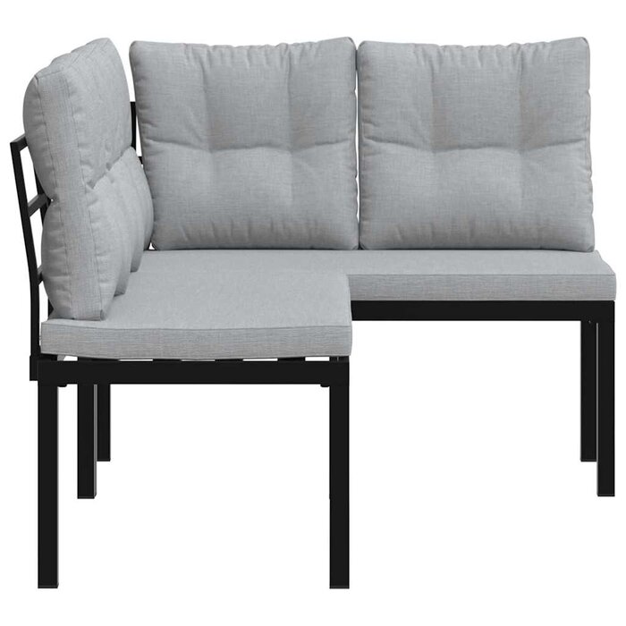 Vidaxl Gartenbank Set 2-teilig Schwarz mit Kissen - 35% Rabatt