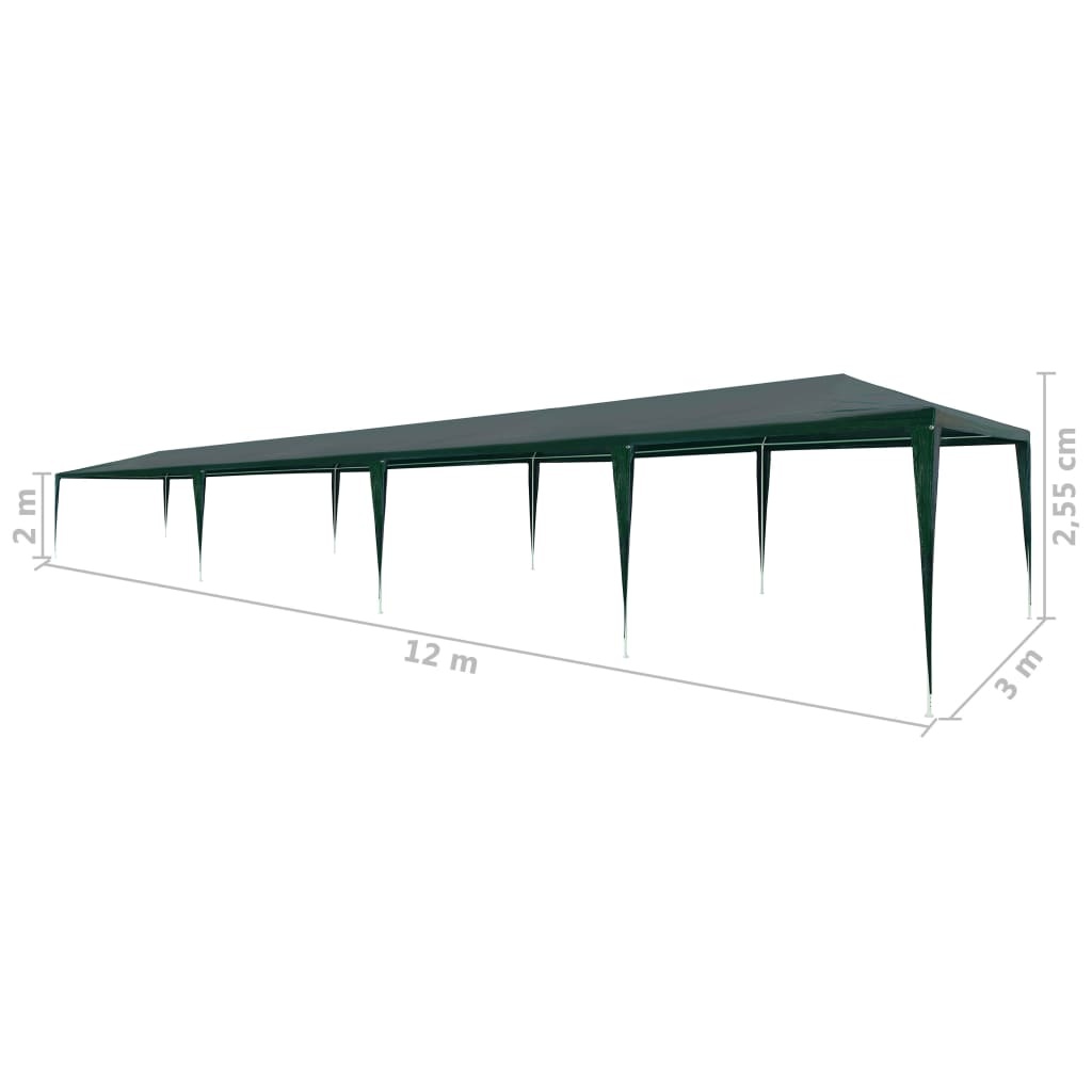 Vidaxl Großes Partyzelt 3x12m Stahl grün - 35% Rabatt - Gartenpavillon