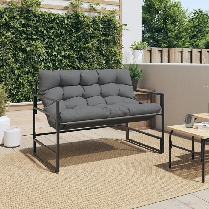 Vidaxl Gartenbank mit Kissen 113 cm Anthrazit - 34% Rabatt