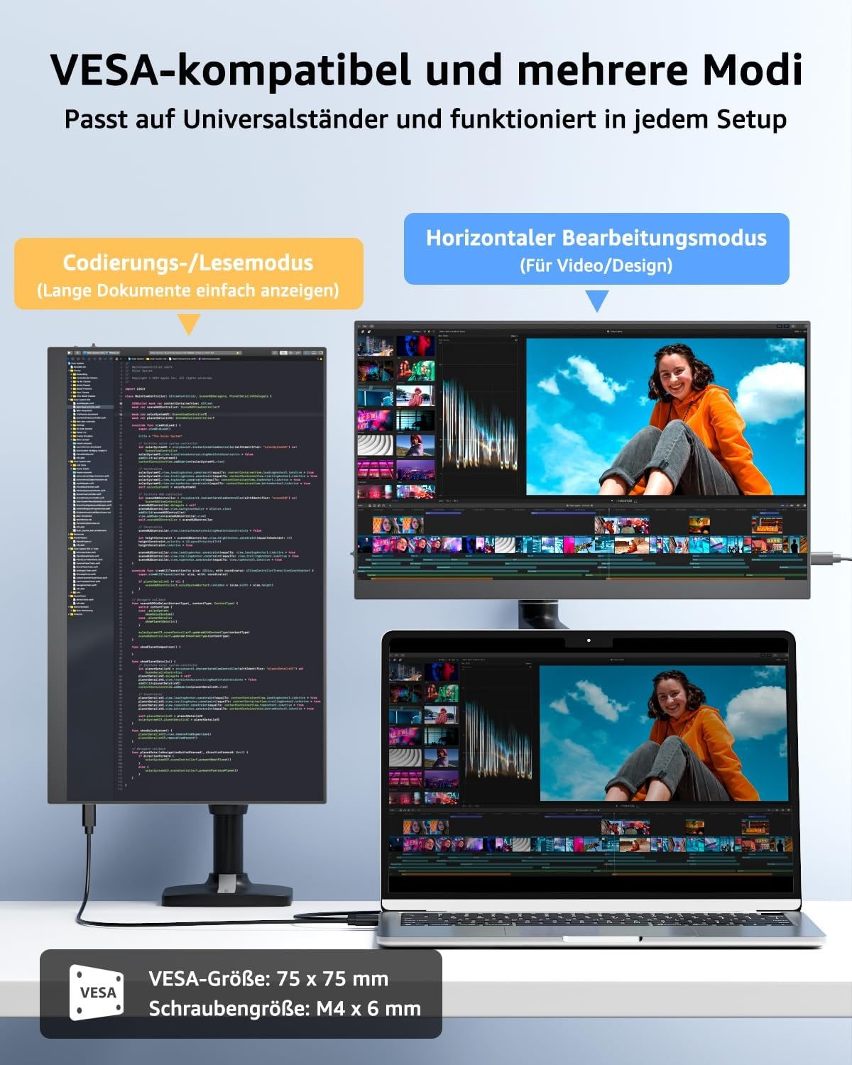 Tragbarer 15,6" Full HD Monitor - Schwarz - 33% Rabatt