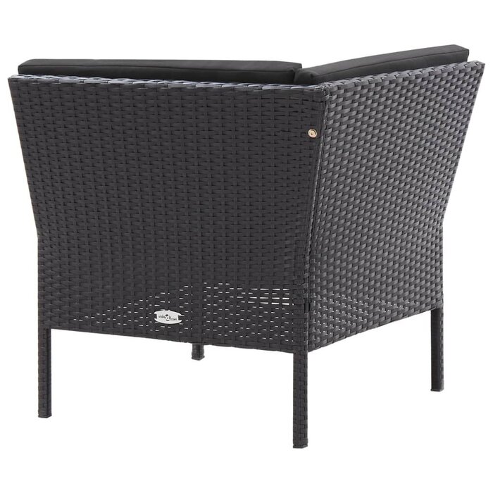 Vidaxl 3-tlg. Loungeset, Poly-Rattan schwarz - 50% Rabatt