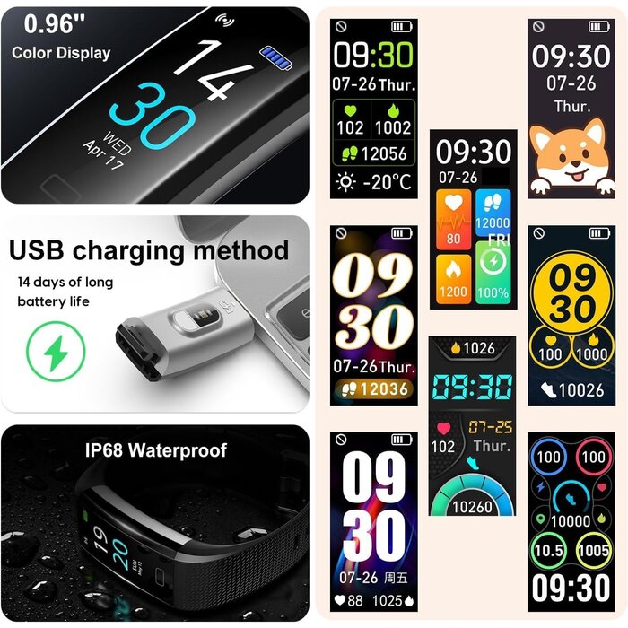 Fitness-Tracker Blau - Herzfrequenz & 16 Sportmodi - 27% Rabatt