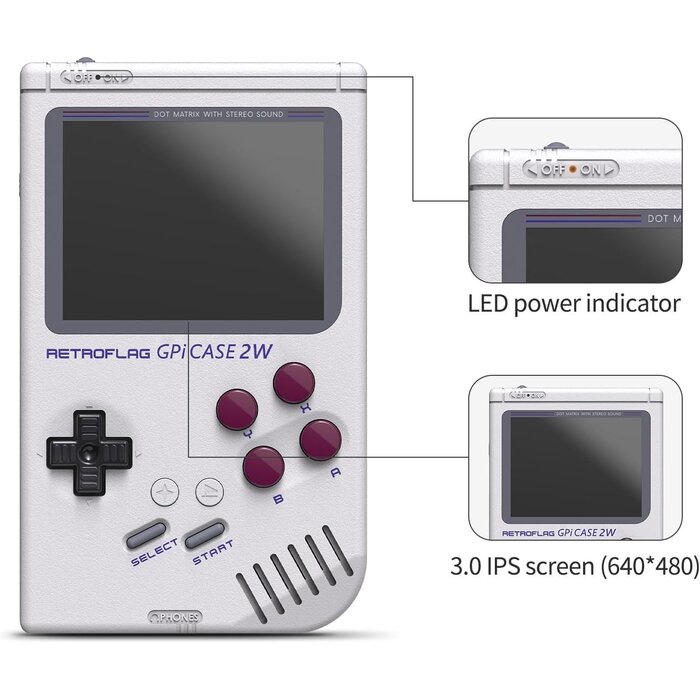 Retro-Handheld-Gehäuse für Raspberry Pi Zero - Weiß - 33% Rabatt