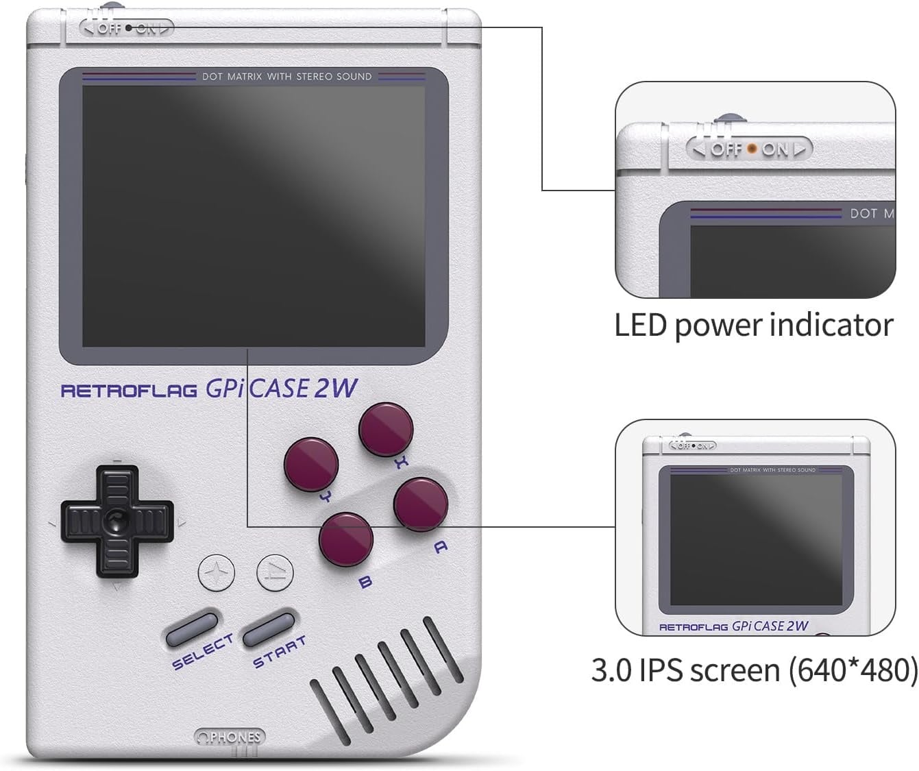 Retro-Handheld-Gehäuse für Raspberry Pi Zero - Weiß - 33% Rabatt