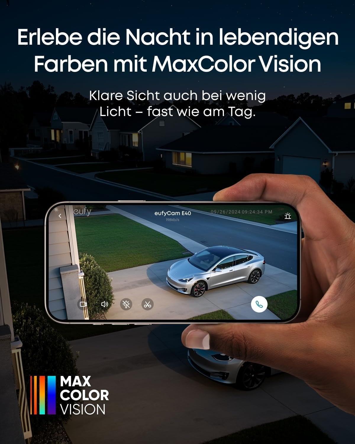 2K WLAN-Außenkamera mit Solarpanel - Weiß - 30% Rabatt