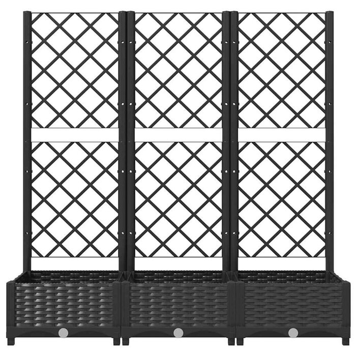 Vidaxl Pflanzkasten mit Rankgitter 120 cm - Schwarz - 34% Rabatt