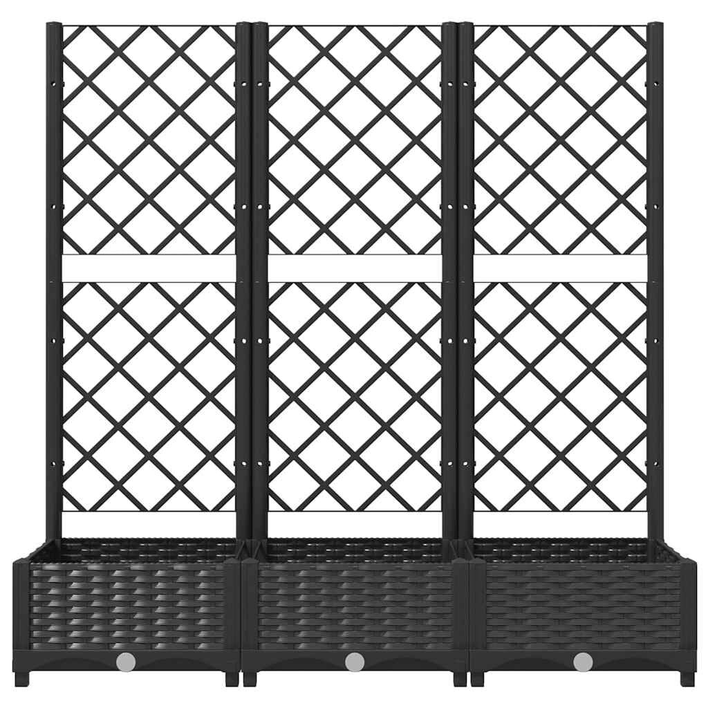 Vidaxl Pflanzkasten mit Rankgitter 120 cm - Schwarz - 34% Rabatt